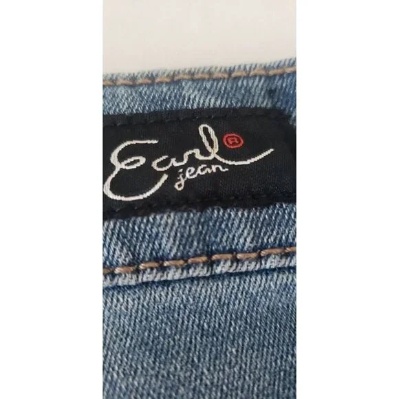 NEW EARL JEANS USA FLAG EMBROIDERED EMBELLISHED POCKET SHORTS SZ 10 - Picture 6 of 7